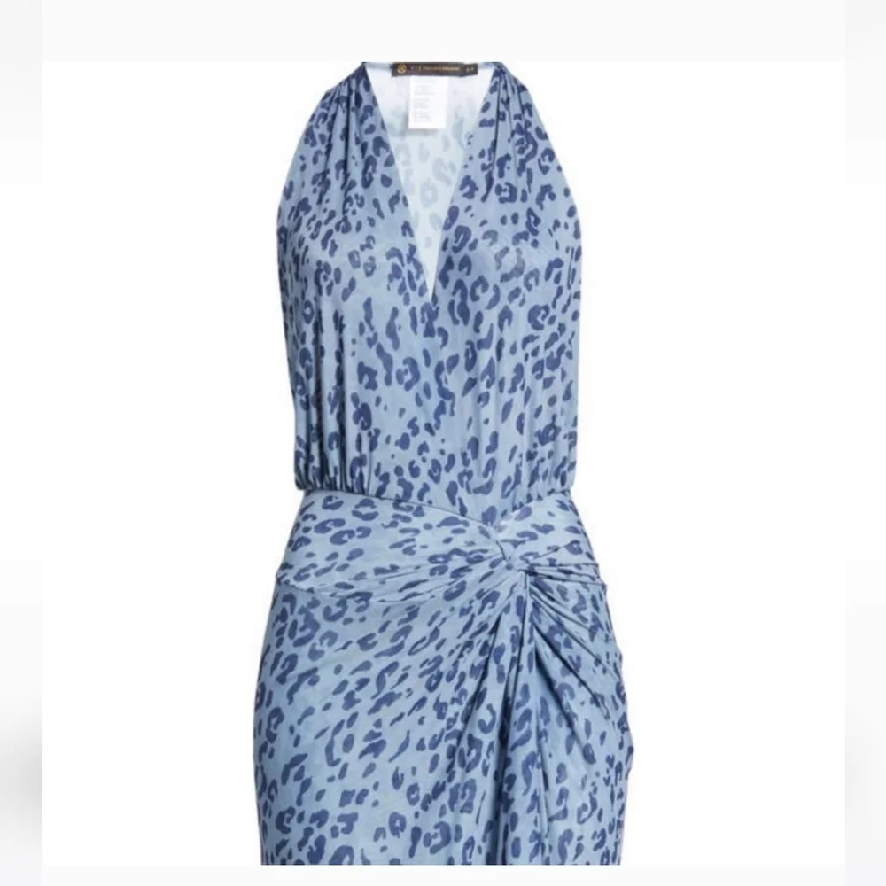 Blue Halter Neck Sleeveless Swim Coverup - Picture 3 of 11